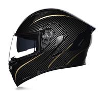 Modular Motorcycle Helmets, Flip Up Full Face Double Visor Motorbike Helmet ECE Approved, Bluetooth can be installed, for Adults Men Women City Rides Moped M~XXL