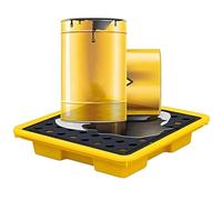 Modular Oil Spill Containment Platform - Anti-Leakage Spill Tray with Grating, Industrial Spill Pallets for Safe Liquid Storage & Environmental Protection, 120x60x18cm, Heavy-Duty Solution