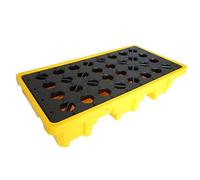 Modular Oil Spill Containment TrayHeavyDuty Polyethylene Spill Platform for Warehouses Factories & GaragesNonSlip Storagefor Drum Storage