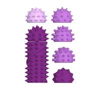 Modular Pain Stim Fidget Toy with Interchangeable Heads - Spiky Spinning Gyro Gear Ball for Anxiety Relief, Sensory Input & Focus - Adult & Kids Calming Tool - Multi-Textured Design (Purple)