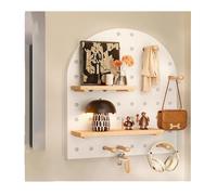 Modular Perforated Wall Shelf Display Kit Lar 60x120CM Wooden Peg Panels for Kitchen & Bedroom nizat Slish White Arched Design Space Saving Sto Solut