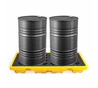 Modular Plastic Pallet for Storage Drums - Detachable Leakproof Containment Tray, Heavy-Duty Load Capacity (50x36x10cm) for Efficient Shipping and Storage