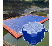Modular Plastic Pontoon High Load-Bearing Capacity with Anti-Slip Texture Heavy Duty Floating Dock for Saltwater Fishing Marine Aquaculture Fishing Platform,Blue,S