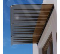 Modular Polycarbonate Door Canopy, Rain & Sun Shield for Entryway, Terrace, Balcony, or Porch 40-300 cm (Brown, 40x270 cm) - Weather-Resistant Awning Cover