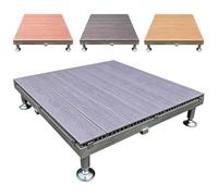 Modular Raised WPC Deck Platform, Outdoor Camping Platform with Metal Support Pedestals Height Adjustable for Patio Balcony Uneven Ground(Purple)