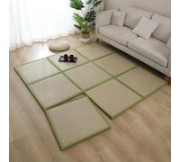 Modular Rattan Floor Mattress, 2.2cm Thick Dual-Sided Cooling Rattan Japanese Tatami Mat Stitching Area Rug for Living Room Playroom(Green,120 * 180cm)