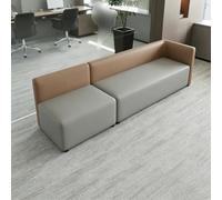 Modular Reception Sofa Set Modern Sectional Seating for Office Waiting Area L-Shaped Lounge Couch with Coffee Table Ottomans