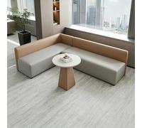 Modular Reception Sofa Set Modern Sectional Seating for Office Waiting Area L-Shaped Lounge Couch with Coffee Table Ottomans