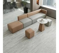 Modular Reception Sofa Set Modern Sectional Seating for Office Waiting Area L-Shaped Lounge Couch with Coffee Table Ottomans
