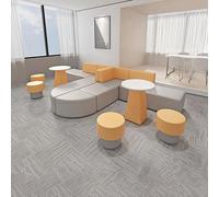 Modular Reception Sofa Set with Side Tables & Stools, Color Block Upholstered Waiting Bench for Commercial & Home Use
