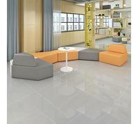 Modular Reception Sofa Set with Side Tables & Stools, Color Block Upholstered Waiting Bench for Commercial & Home Use