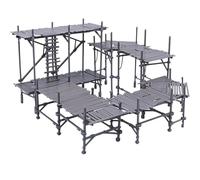 Modular Scaffolding Set - 4 Industrial Building Platforms for Wargaming Terrain | 28mm-32mm Scale Diorama Scenery | Sci-Fi & Fantasy RPG Compatible | Herrigold | PLA Plastic Paintable Terrain Kit