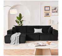 Modular Sectional Corner Sofa Convertible Deep Seat Memory Foam with Cup Holder Jumbo Corduroy - No Assembly Required
