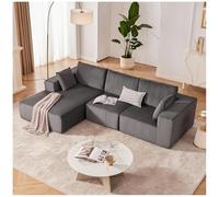 Modular Sectional Corner Sofa Convertible Deep Seat Memory Foam with Cup Holder Jumbo Corduroy - No Assembly Required