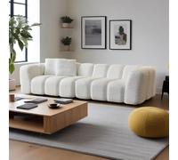 Modular Sectional Sofa, Modern Boneless Cloud Couch, Convertible Sleeper Sofa with Comfortable Corduroy Seats and Armrest, Accommodates 3-4 People