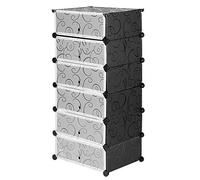 Modular Shoe Rack nizer, 6-Tier Shoe Storage Shelf System, DIY Shoe Cabinet for Boots, Slippers & Sneakers - Space-Saving Design for Home & Entryway