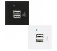 USB Socket Charger 2x USB Port Up To 2.1A Fast Charge Modular Wall Socket Flush Mount Wall Box (USB Socket 2.1A, White)