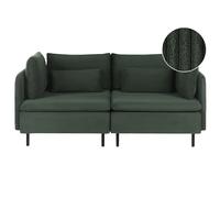 Beliani Modular Sofa 2 Seater Egeris Corduroy Dark Green