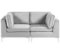 Beliani Modular Sofa 2 Seater Evja Velvet Grey