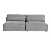 Beliani 2 Seater Modular Armless Fabric Sofa Grey Hellnar, Grey