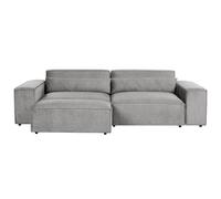 Modular Sofa 3 Seater HELLNAR Grey Fabric with Ottoman