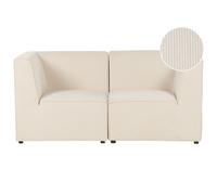 Beliani Modular Sofa 2 Seater Lemvig Corduroy Light Beige