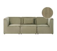 Modular Sofa 3 Seater LEMVIG Green Corduroy