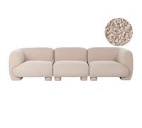 Beliani Modular Sofa 3 Seater Mjalbi Beige Boucle