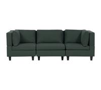 Beliani Modular Sofa 3 Seater Unstad Fabric Dark Green