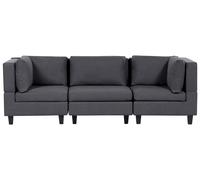 Modular Sofa 3 Seater UNSTAD Fabric Dark Grey