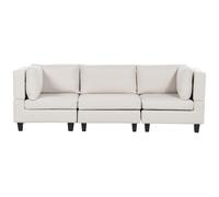 Beliani Modular Sofa 3 Seater Unstad Fabric Light Beige