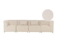 Beliani 4 Seater Modular Jumbo Cord Sofa Beige Lemvig, Brown