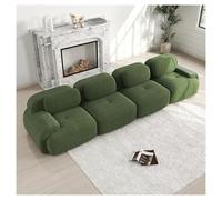 Modular Sofa Bed with Ottoman, 3-Seater Cord Sofa, No Assembly, Ideal for Living Room, Frameless Design, Comfortable Curved Armrests, Space-Saving Solution