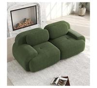 Modular Sofa Bed with Ottoman, 3-Seater Cord Sofa, No Assembly, Ideal for Living Room, Frameless Design, Comfortable Curved Armrests, Space-Saving Solution