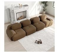 Modular Sofa Bed with Ottoman, 3 Seater Couch, No Assembly Required, Frameless Design with Curved Armrests for Living Room