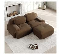 Modular Sofa Bed with Ottoman, 3 Seater Couch, No Assembly Required, Frameless Design with Curved Armrests for Living Room