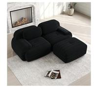 Modular Sofa Bed with Ottoman, 3 Seater Design, No Assembly Required, Frameless with Curved Armrests, Ideal for Living Room