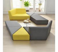 Modular Sofa Combination, Solid Wood Frame for Office, Banking, and Waiting Areas, Ideal for Leisure and Rest Spaces, 8-Piece Set