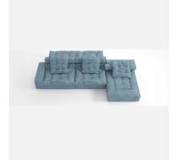Modular Sofa - Comfortable Chenille Fabric, Wide Arms, Includes Throw Pillows for Living Room and Home Theater