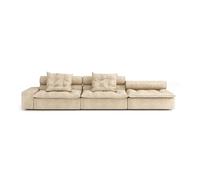 Modular Sofa - Comfortable Chenille Fabric, Wide Arms, Includes Throw Pillows for Living Room and Home Theater