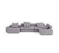 Modular Sofa - Comfortable Chenille Fabric, Wide Arms, Includes Throw Pillows for Living Room and Home Theater