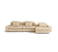 Modular Sofa - Comfortable Chenille Fabric, Wide Arms, Includes Throw Pillows for Living Room and Home Theater