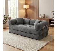 Modular Sofa Comfy Floor Sofa Lounge Folding Sofa Bed 200Cm 3 Seater Floor Futon Mattress for Living Room Bedroom Dark Gray,200cm