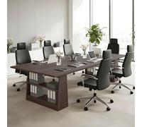 Modular Solid Wood Conference Table - Scratch-Resint Multi-Layer Meeting Desk for 4-6 People, Perfect for Home Office, Meeting Rooms & Worpaces