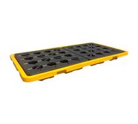 Modular Spill Containment, Oil Tank Spill Tray,Spill Platform, Yellow and Black Polyethylene Spill Containment Pallet, Stackable Modular Leakproof Tray, Anti-Skid Can Stack Oil Drums Paint B