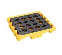 Modular Spill Containment Pallet - 1 Drum Capacity, Heavy-Duty Oil Drum Tray for Industrial Use, Perfect for Garage & Supermarkets, Prevents Spills & Enhances Safety