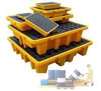 Modular Spill Containment Pallet 33x33x5.5cm Chemical Oil Absorbent Solution for Safe Drum & Tank Storage Heavy Duty Forklift Compatible Eco Friendly Design