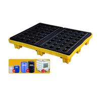 Modular Spill Containment Pallet - Durable Oil Drum Prevention Platform, Reliable Anti-Leakage Solution for Industrial & Home Use, Yellow, 123x105x17cm, Effective Spill Management