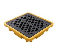 Modular Spill Containment Pallet -Plastic Spill Tray for Warehouse & Factory Yellow Black Polyethylene Ideal Drum Spill Platform Heavy-Duty Chemical Resistance