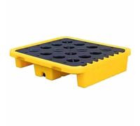 Modular Spill Containment Pallet with Drain, Forklift Pockets, Leakproof Platform for Shipping, 72x72x16cm - Durable Spill Platform for Safe Storage & Transport